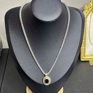 Western Boho Silver Rope Chain Two Tome Necklace